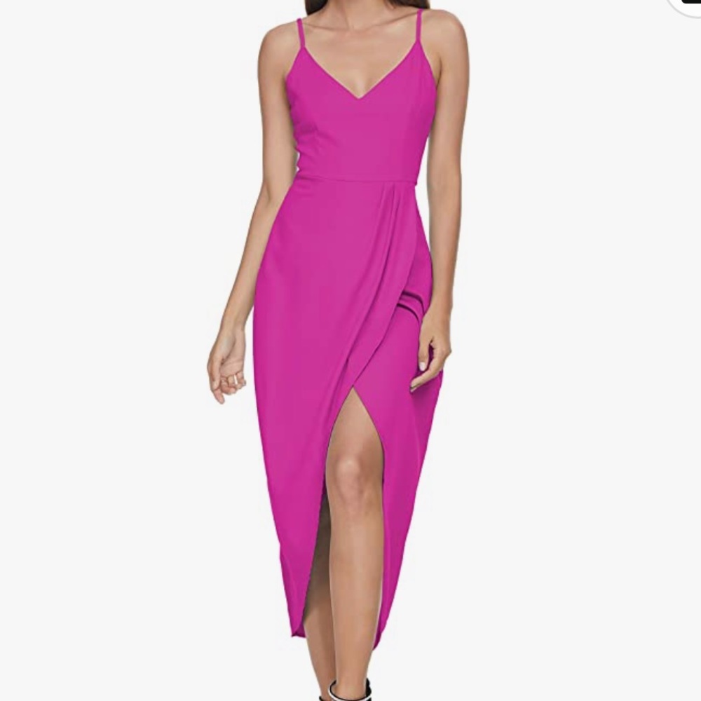 Pink V neck dress✨